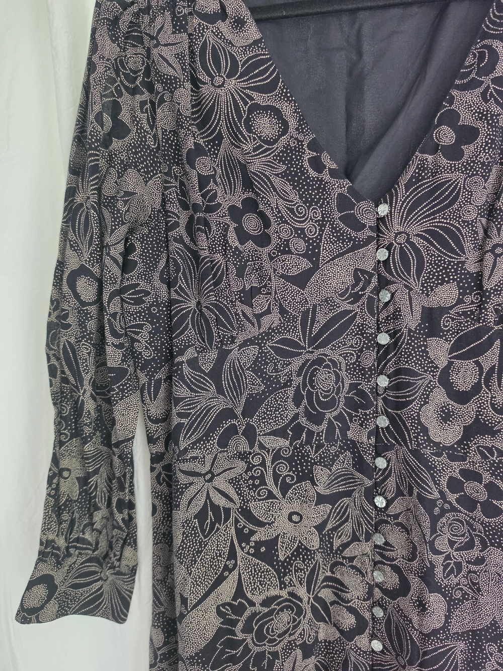 RRL Ralph Lauren Black Floral Long-Sleeve Maxi Dress - Picture 2 of 4